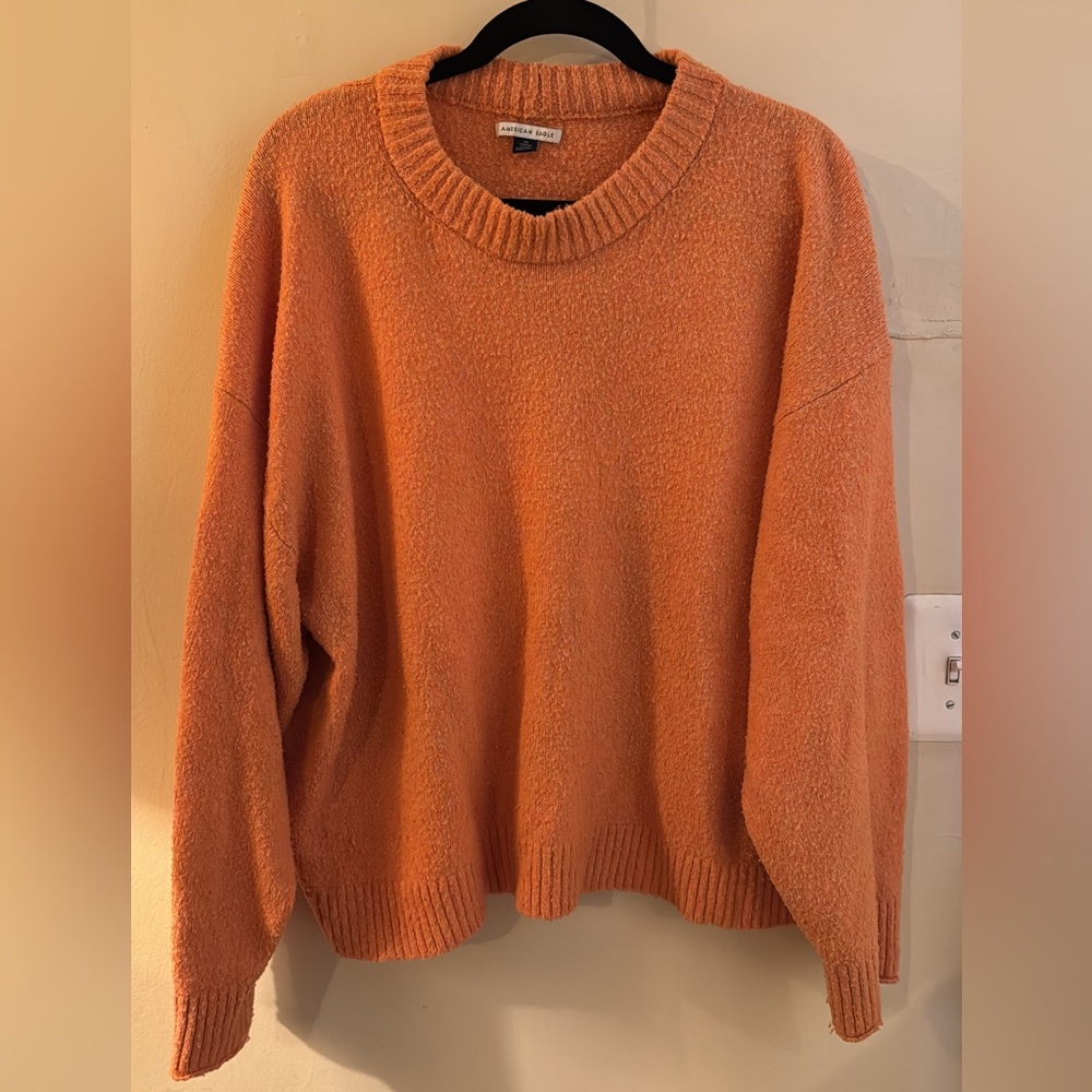 American Eagle Outfitters Vibrant Orange Crew Neck Sweater